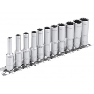 Насадни клучеви продолжени, MULTI-LOCK, сет 11пар, 1/4"