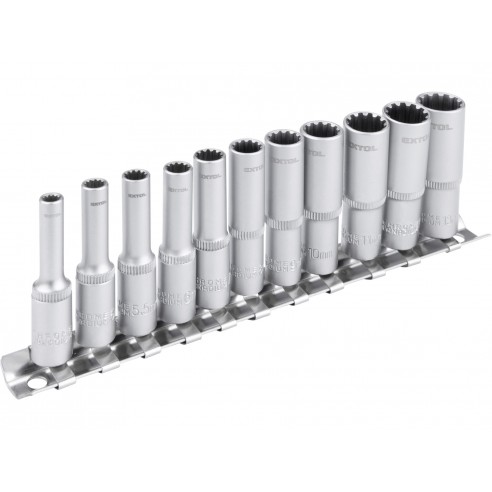 Насадни клучеви продолжени, MULTI-LOCK, сет 11пар, 1/4"