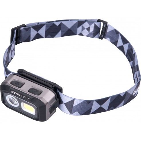 Челна лампа 500lm, двојна моќност - Li-ion или AAA, USB полнење, со IR сензор, OSRAM LED+COB LED