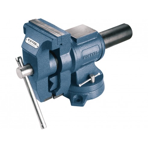 Менгеме ротирачко повеќенаменско, 125mm, 19kg, отворање 125mm, сила на стегање 16kN ротација 360° вртлива вилица,специјална вилица за стегање цевки до max. пречник 60mm, EXTOL PREMIUM