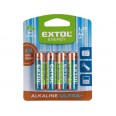 Батерии алкални EXTOL, 4пар, 1,5V AA (LR6)