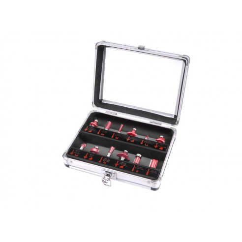 Фрези за обработка на дрво со SK парчиња, сет 12пар, носач 8mm, во метален куфер