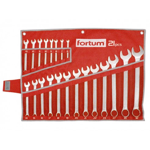 Клучеви вилушкасти/окасти сет 21пар, 6-32mm, FORTUM