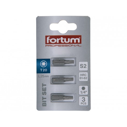 Битови TORX, сет 3пар, FORTUM-KITO, T20x25mm, S2