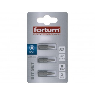 Сет битови квадрат, 3пар.SQ 1x25mm, S2, FORTUM-KITO