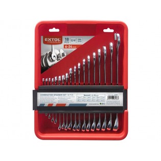 Сет рачни клучеви комбинирани 18пар. CrV,  EXTOL PREMIUM