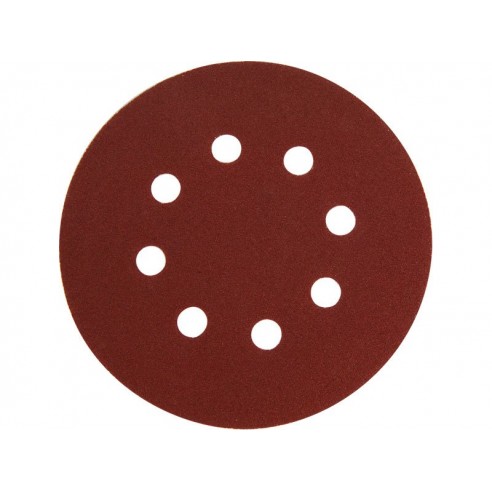 Брусна  хартија кружна со лепенка, сет 10пар. 8 отвори,125mm, P240