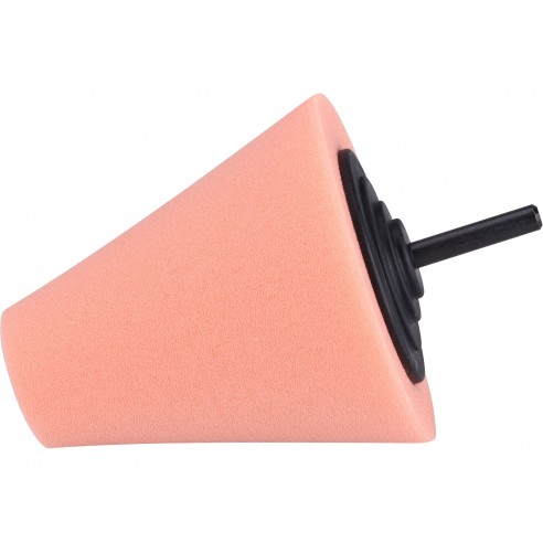 Конусен сунѓер за полирање, T40, портокалов, конус ⌀80mm, оска 6mm 