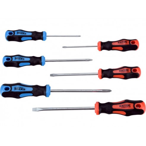 Сет одвртувачи 6 пар, 3x(-), 3x(PH), CrV