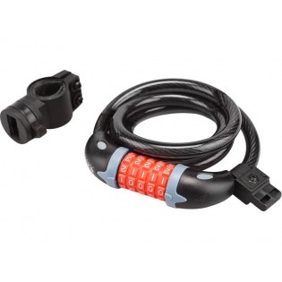 Сајла со брава за велосипед, 12x1200mm, пластичен држач за рам, 100 000 комбинации, EXTOL PREMIUM