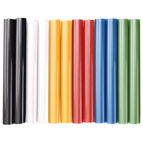 Лепак за пиштол за пластика, 11x100mm колор микс, 12пар