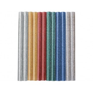 Лепак за пиштол за пластика, 7,2x100mm колор микс-светкави, 12пар