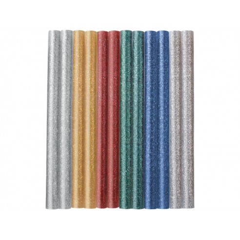 Лепак за пиштол за пластика, 7,2x100mm колор микс-светкави, 12пар