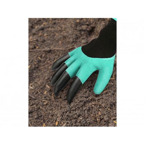 Градинарски полиестерски ракавици со латекс и канџи на десната рака, големина 9 ", PES со латекс