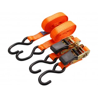 Ремен за затегање со кука и крцкало, 5mx25mm, сет 2пар. max 800kg Ремен за затегање со кука и крцкало, 5mx25mm, сет 2пар. max 800kg