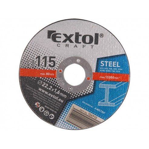 Диск за сечење метал, 5пар, 115x1,6x22,2mm, EXTOL CRAFT