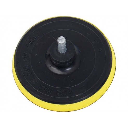 Носач на брусна хартија, гумен диск, за дупчалка, со лепенка, ∅125mm, носач 8mm, со вметнат слој на мека и флексибилни пена, EXTOL CRAFT