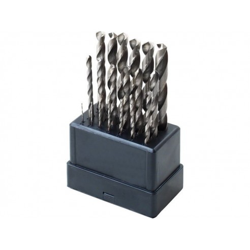 Бургии за метал, сет 19пар, ∅1-10mm, на 0,5mm, полирани, наострени под агол 118°, со подобрени перфоманси на дупчење со центрирање кое се користи за професионални бургии, EXTOL CRAFT