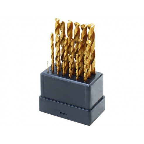 Бургии за метал, сет 19пар, ∅1-10mm, po 0,5mm, обложени со титаниум, EXTOL CRAFT