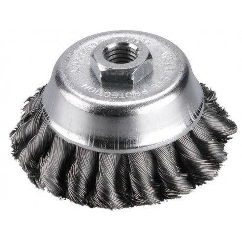 Четка кружна жичана, ∅80mm,виткана жица  S 0,5mm дворедна, M14x2mm, EXTOL CRAFT