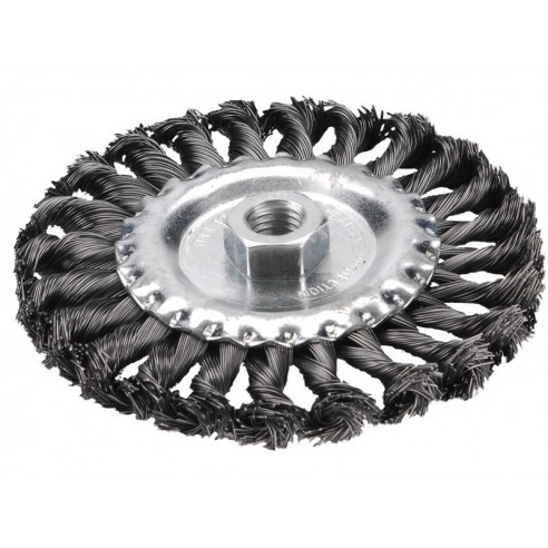 Четка кружна од плетена жица, ∅100mm, виткана жица S 0,5mm, M14x2mm, EXTOL CRAFT