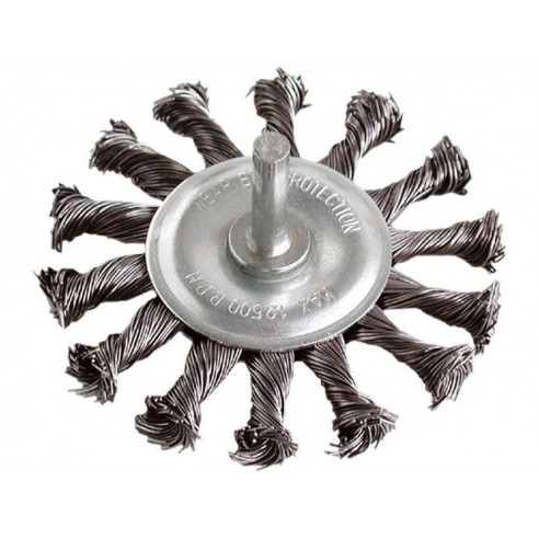 Четка кружна жичана, ∅75mm, виткана жица S 0,5mm, носач 6mm, EXTOL CRAFT