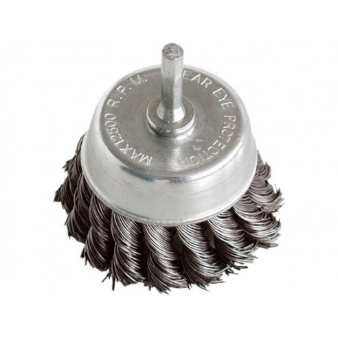 Четка жичана, ∅75mm, виткана жица S 0,5mm, носаш 6mm, EXTOL CRAFT