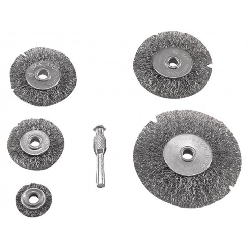 Четки кружни челични  сет 5пар, 2x носач 6mm, EXTOL CRAFT