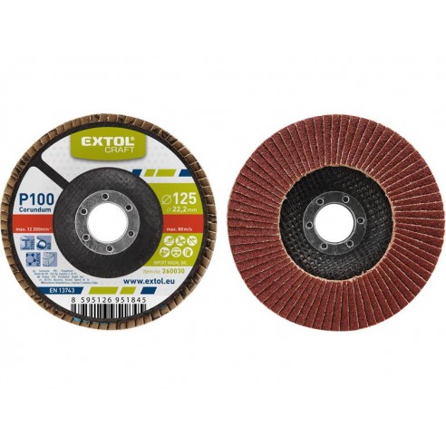 Диск ламелен абразивен корундум, P120, 115mm, EXTOL CRAFT