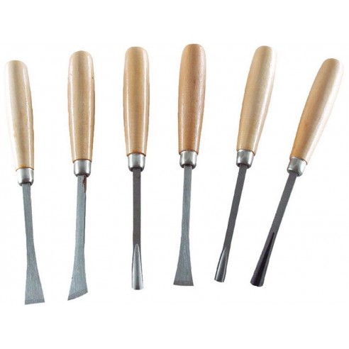 Длета резбарски со дрвена дршка сет 6пар, должина 165mm, EXTOL CRAFT