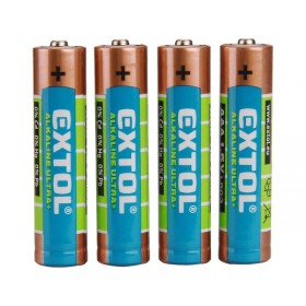 Батерии алкални  EXTOL, 4пар, 1,5V AAA (LR03)