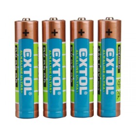 Батерии алкални  EXTOL, 4пар, 1,5V AAA (LR03)
