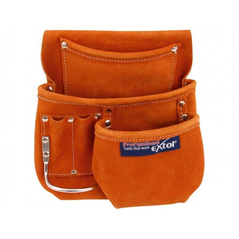 Појас за алати, кожен без ремен, 5 џеба, EXTOL PREMIUM
