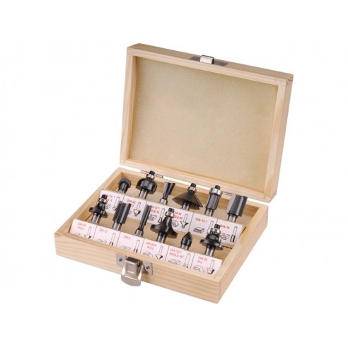 Фрези за обработка на дрво со SK парчиња, сет 12пар, носач 8mm, во дрвена кутија, EXTOL CRAFT