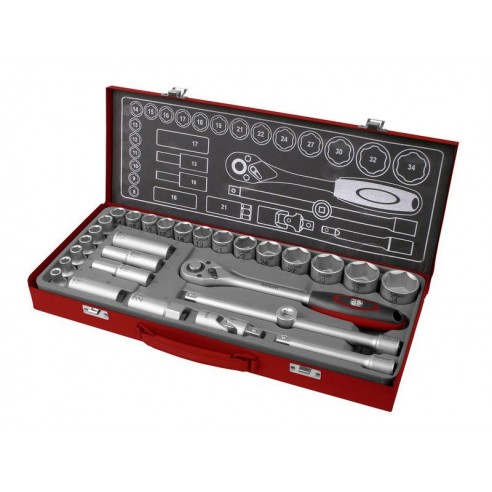 Рачен алат со насадни клучеви , сет 29пар, 1/2", 61CrV5, FORTUM