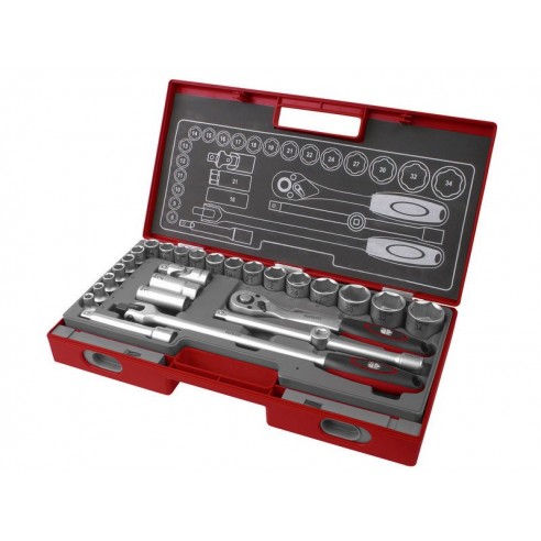 Рачен алат со насадни клучеви, сет 27пар, 1/2", 61CrV5, FORTUM