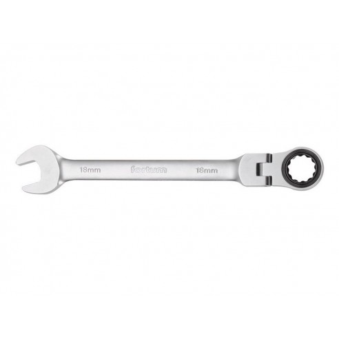 Клуч вилушкаст со крцкало со зглоб, 72 заби, 15mm, L 216mm, FORTUM