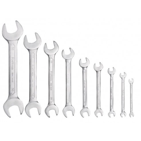 Клучеви вилушкасти, сет 9пар, 6x7, 8x9, 10x11, 12x13, 14x17, 18x19, 20x22, 24x27, 30x32mm, FORTUM