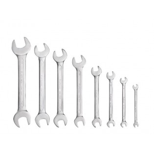 Клучеви вилушкасти, сет 8пар, 6x7, 8x9, 10x11, 12x13, 14x17, 16x18, 19x21, 22x24mm, FORTUM