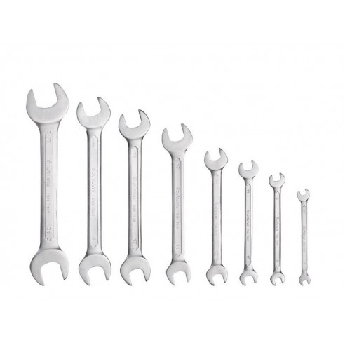 Клучеви вилушкасти, сет 8пар, 6x7, 8x9, 10x11, 12x13, 14x17, 16x18, 19x21, 22x24mm, FORTUM