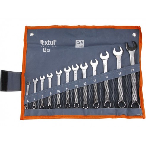 Клучеви вилушкасти/окасти сет 12пар, 6-7-8-9-10-11-12-13-14-17-19-22mm, EXTOL PREMIUM