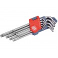 L-клучеви TORX, сет 9пар, T 10-15-20-25-27-30-40-45-50, со отвор, EXTOL PREMIUM
