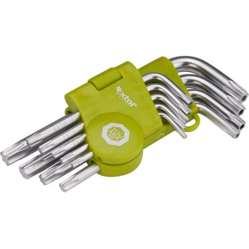 L-клучеви TORX кратки, сет 9пар, T 10-15-20-25-27-30-40-45-50, EXTOL CRAFT