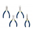 Клешти мини, сет 4пар, 125mm: комбинирани, со бочно сечење, заоблени со долг нос, , плоснати, EXTOL CRAFT