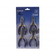 Клешти мини, сет 4пар, 125mm: комбинирани, со бочно сечење, заоблени со долг нос, , плоснати, EXTOL CRAFT