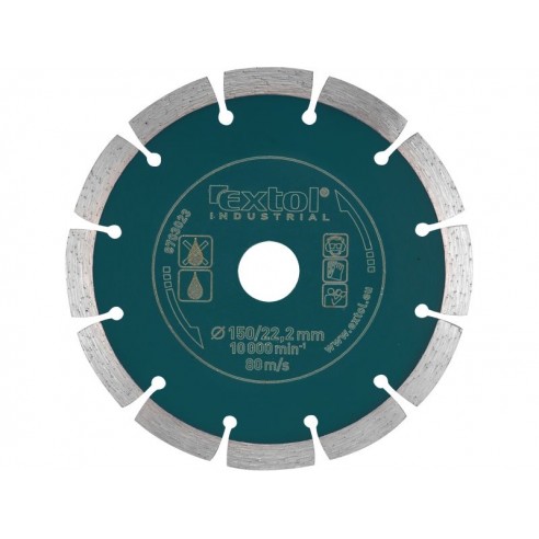 Дијамантски диск за сечење, сегментен, Grab Cut, 230x22,2mm, суво сечење, EXTOL INDUSTRIAL