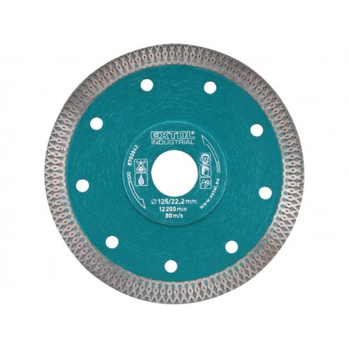Дијамантски диск за сечење Turbo Thin Cut, 115x22,2mm, суво и мокро сечење EXTOL INDUSTRIAL