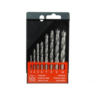 Бургии за дрво, сет 8пар., ∅3-4-5-6-7-8-9-10mm, EXTOL PREMIUM