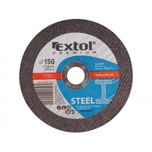 Диск за сечење челик, 115x1,6x22,2mm, EXTOL PREMIUM