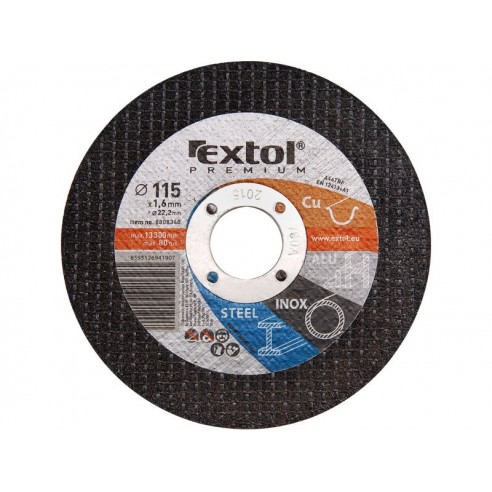 Диск за сечење челик/инокс, 115x1,6x22,2mm, EXTOL PREMIUM